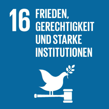 Logo: Frieden, Gerechtigkeit und starke Institutionen