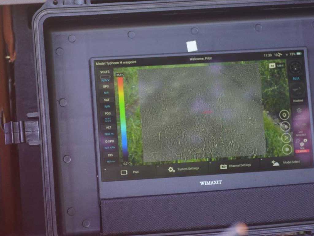 Monitor einer Drohne