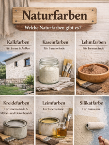 Collage von verschiedenen Naturfarben, KI-generiert