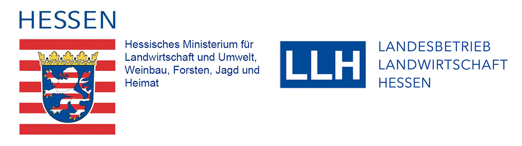2 Logos: Hessisches Ministerium für Landwirtschaft und Umwelt, Weinbau, Forsten, Jagd und Heimat (links) und Landesbetrieb Landwirtschaft Hessen (rechts)