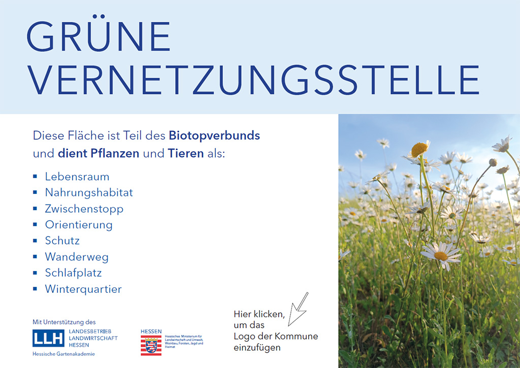 Schild: Grüne Vernetzungsstelle (Projekt 