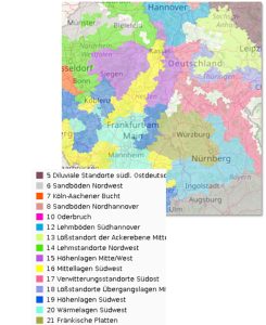Abb. 1: Anbaugebiete Winterweizen im konventionellen Anbau