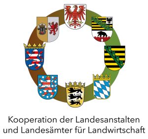 Wappenkranz mit im Kreis angeordneten Landeswappen der Landesanstalten und Landesämter für Landwirtschaft