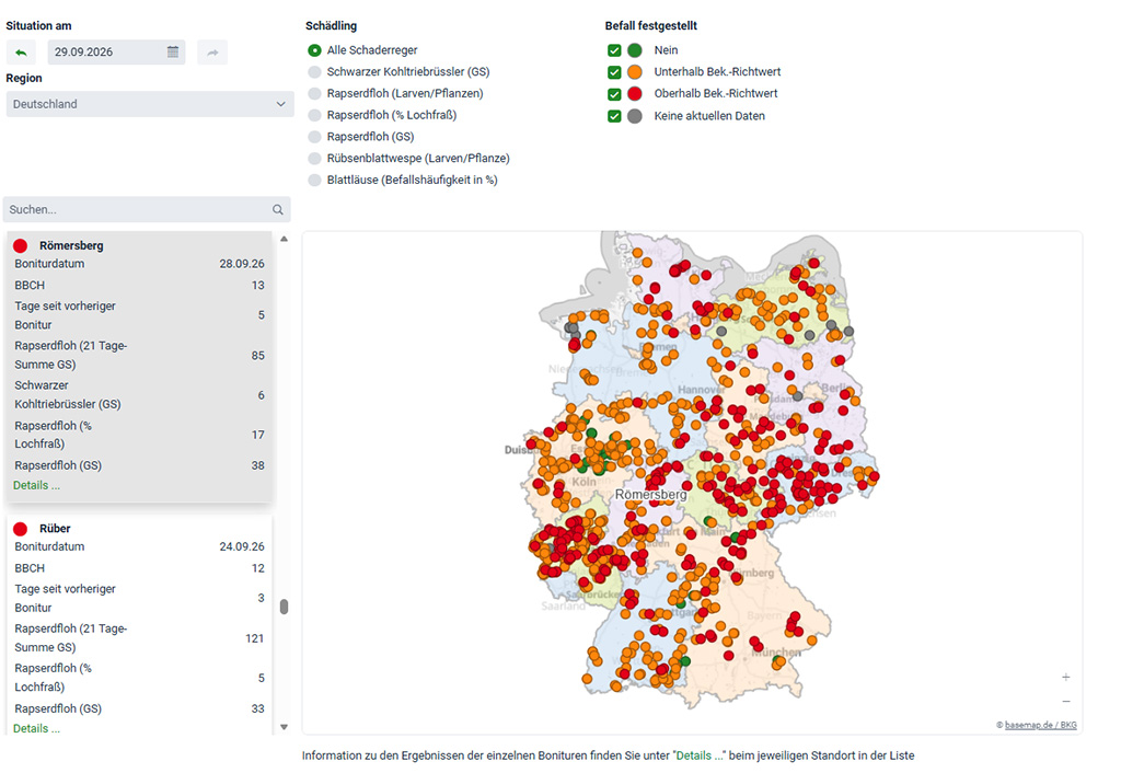Grafik: Beispiel für das Gelbschalen-Monitoring in Hessen